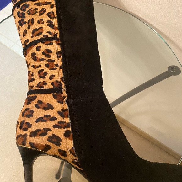 Lauren by Ralph Lauren Leopard leather Knee high boots - Picture 2 of 7